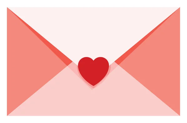 Carta de amor em envelope rosa, vetor ou ilustração de cor . —  Vetores de Stock