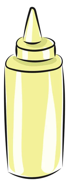 Eine hellgelbe Mayonnaise-Flasche, Vektor oder Farbwahn — Stockvektor