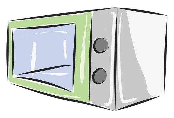 Een rechthoekige magnetron, vector of kleur illustratie. — Stockvector