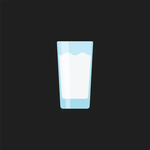 투명 유리, 벡터 또는 컬러 일러스트의 우유. — 스톡 벡터