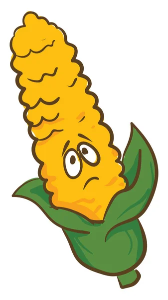 Une illustration mélancolique de maïs, vecteur ou couleur . — Image vectorielle
