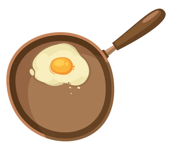 Huevo medio frito para el desayuno matutino, vector o ilustración a color — Vector de stock