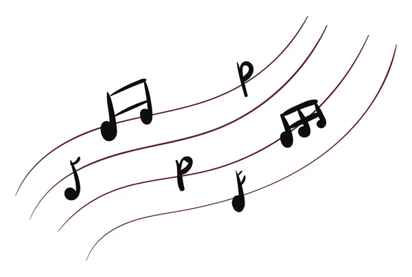 Музыкальные ноты, векторные или цветные иллюстрации . — стоковый вектор
