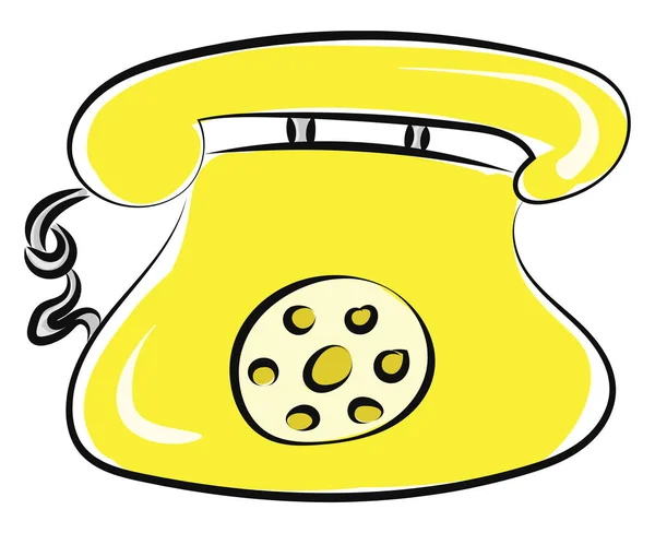 Gul telefon, vektor eller färg illustration. — Stock vektor