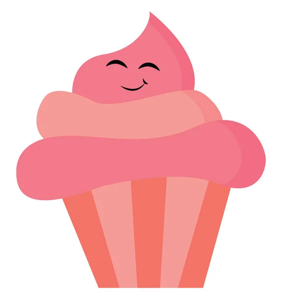 Cupcake rose, illustration vectorielle ou couleur . — Image vectorielle