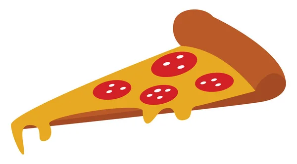 Pizza slice, vektor-eller färg illustration. — Stock vektor