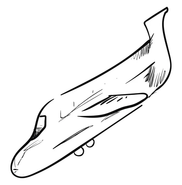 Landing Plane sketch, vector of kleur illustratie. — Stockvector