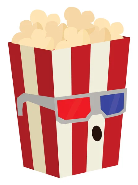 Popcorn-Film, Vektor oder Farb-Illustration. — Stockvektor