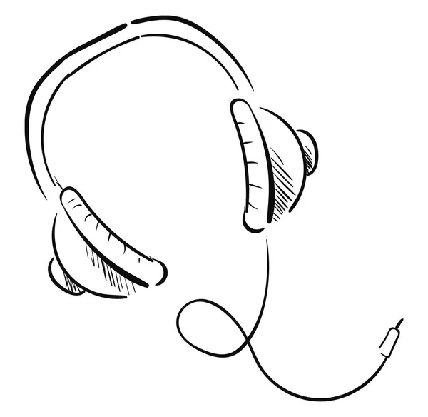Headphones sketch, vector or color illustration. — Stock Vector