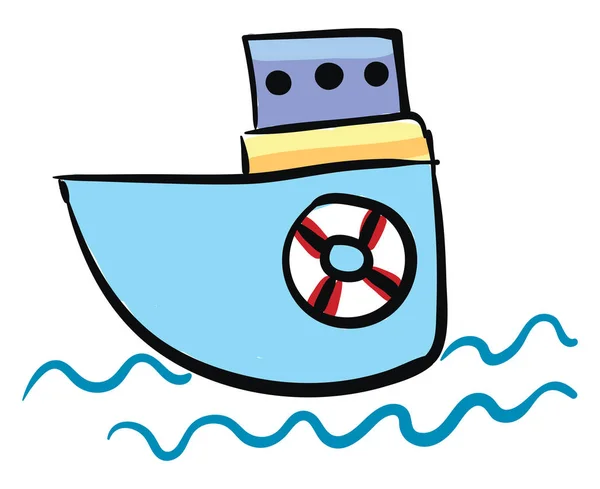 Barco pequeño, vector o ilustración a color . — Vector de stock