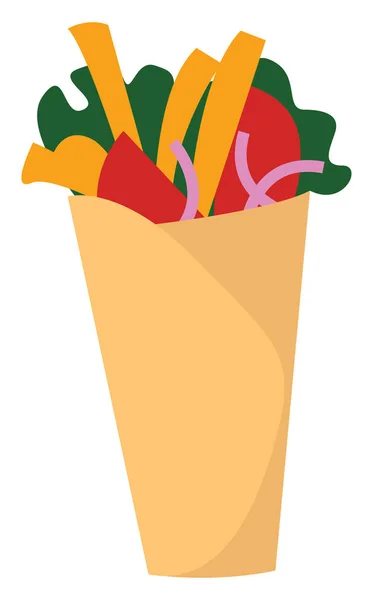 Shawarma, illustration vectorielle ou couleur . — Image vectorielle