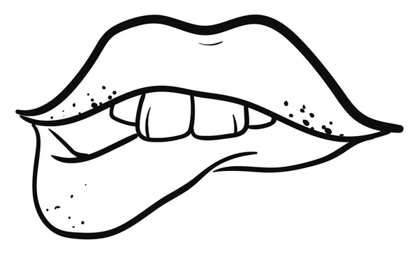 Labios de tatuaje, vector o ilustración de color . — Vector de stock