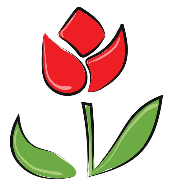 Tulip-pictogram, vector of kleur illustratie. — Stockvector