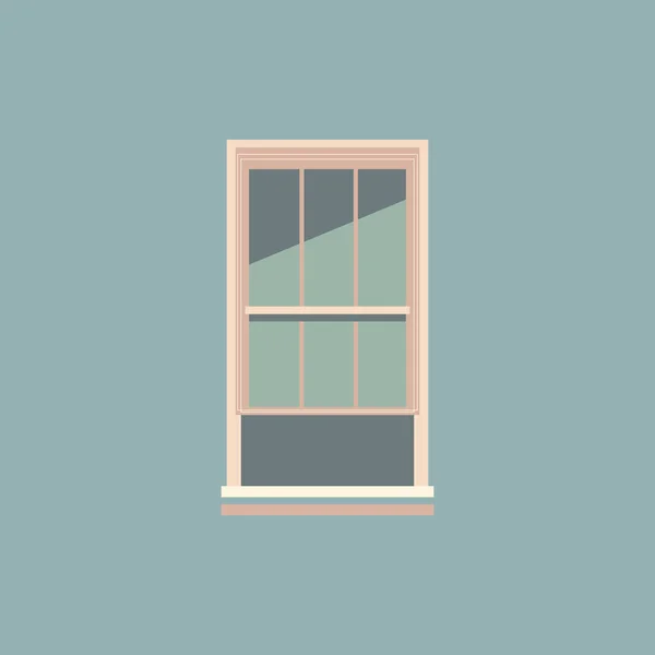 Una ilustración a color de una ventana medio abierta, vector o color i — Vector de stock