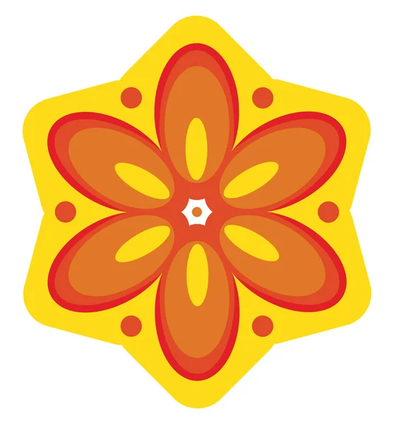Sarı renk çiçek ve turuncu taç yaprağı, vektör veya renk illustra — Stok Vektör
