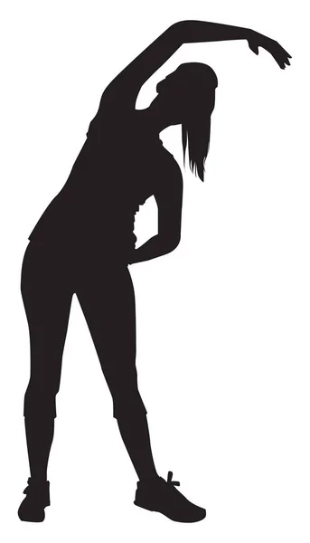 Silhouette d'une femme comment s'étend, illustration, vecteur o — Image vectorielle