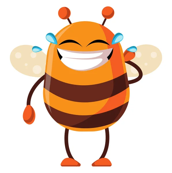 Bee nevetve könnyek, illusztráció, vektor fehér háttérb — Stock Vector