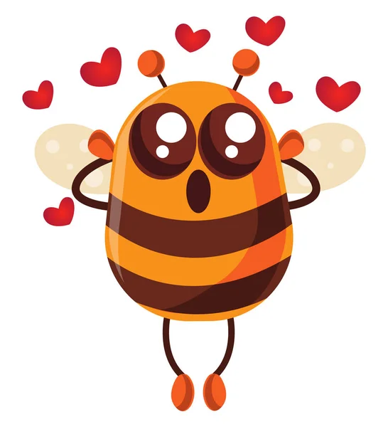蜜蜂在爱，插图，在白色背景的矢量. — 图库矢量图片