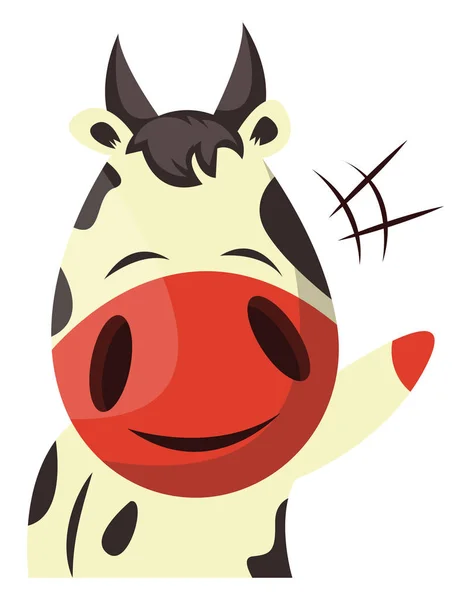 Vaca agita, ilustración, vector sobre fondo blanco . — Vector de stock