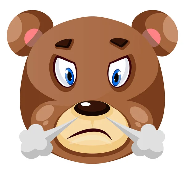 Bear is feeling frustrated, illustration, vector on white backgr — Stock Vector