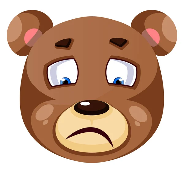 Bear is feeling sad, illustration, vector on white background. — Stock Vector