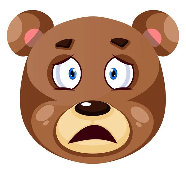 Bear is feeling upset, illustration, vector on white background. — Stock Vector