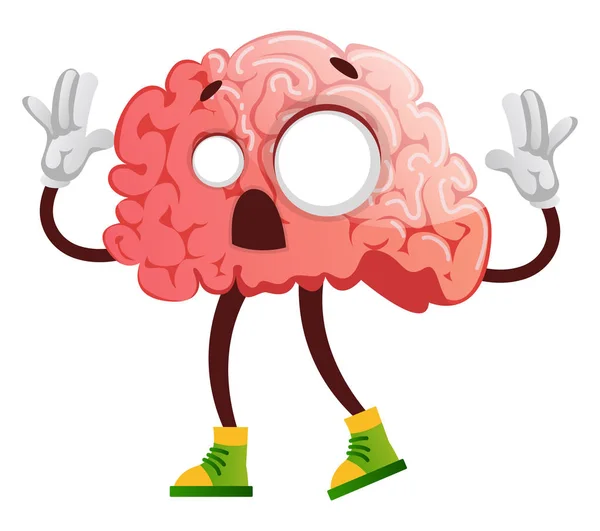 Cerebro está actuando como un zombi, ilustración, vector en blanco bac — Vector de stock