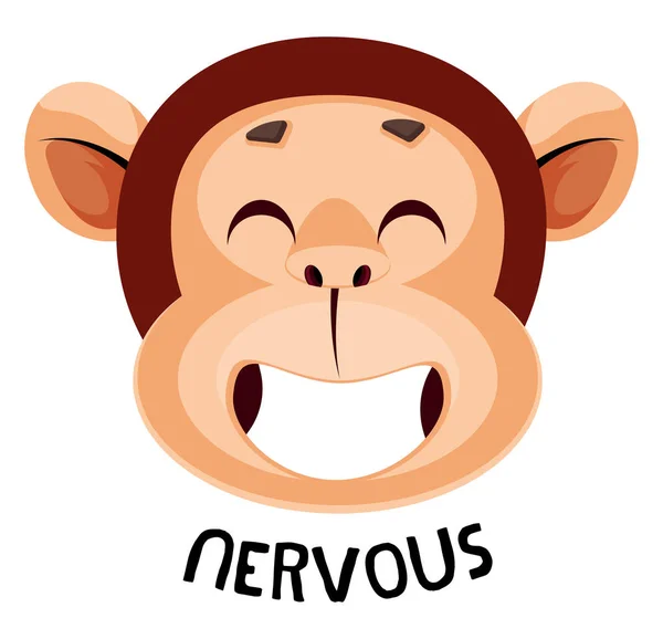 Η μαϊμού αισθάνεται νευρική, εικονογράφηση, διάνυσμα σε λευκή πλάτη — Διανυσματικό Αρχείο