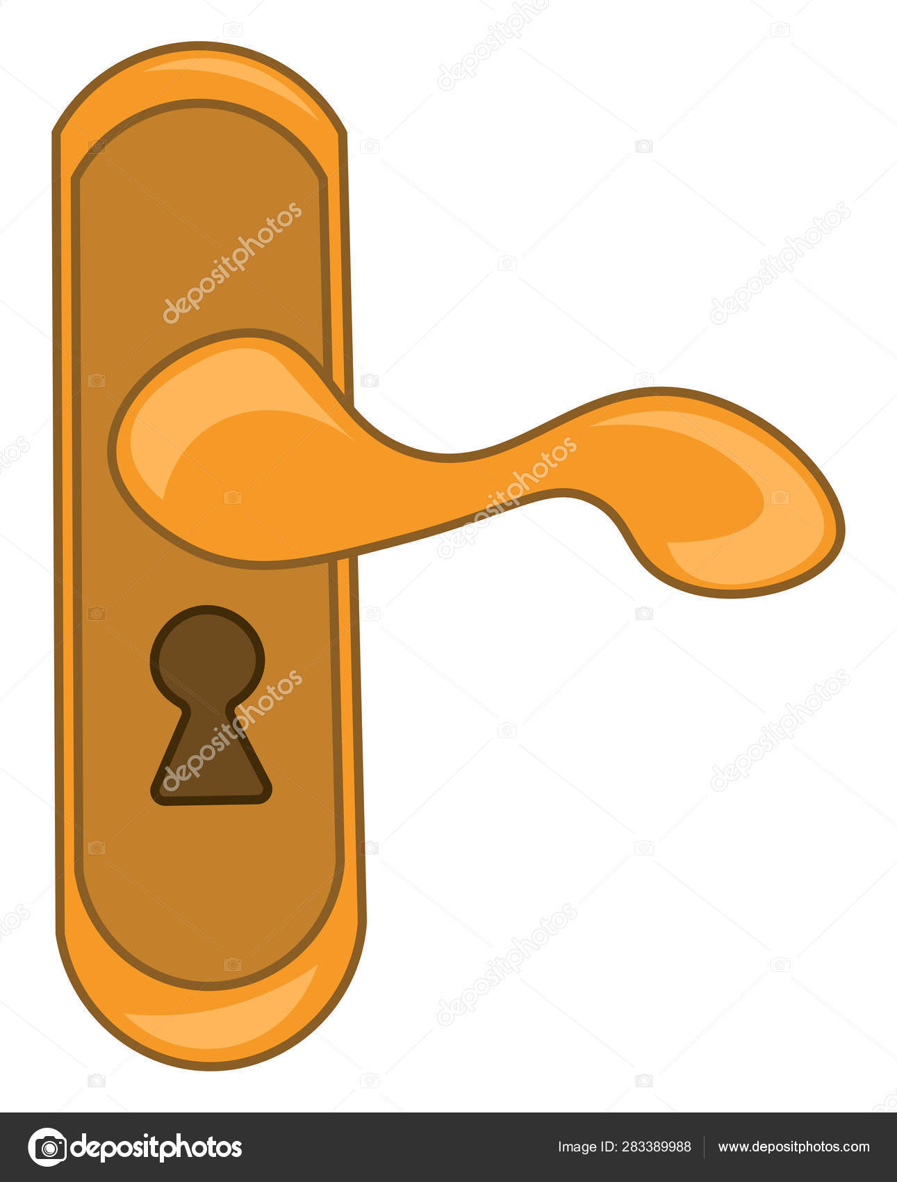 A Gold Door Knob Vector Or Color Illustration Stock Vector