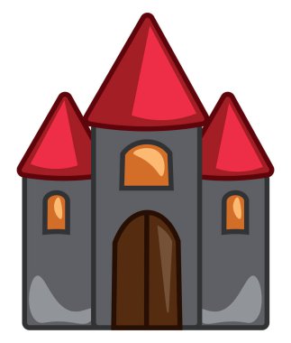 Büyük bir kale, vektör veya renk illüstrasyon.