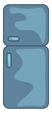 2 kapılı buzdolabı, vektör veya renk çizimi.