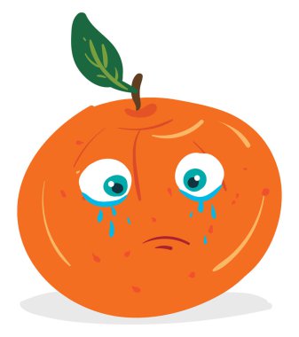 Turuncu ağlama, vektör veya renk çizimi.