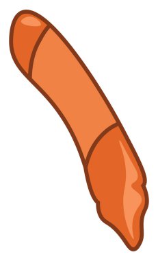 Turuncu renk boya kalemi, vektör veya renk illüstrasyon.