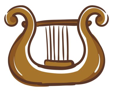 Kahverengi arp, vektör veya renk illüstrasyonu.