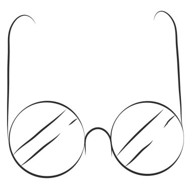 Gözlüklü, vektörlü veya renkli illüstrasyonlu bir adam.