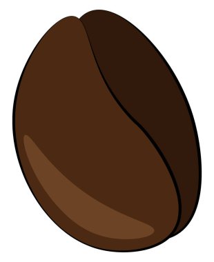 Kavrulmuş kahve çekirdeği, vektör veya renk illüstrasyonu.