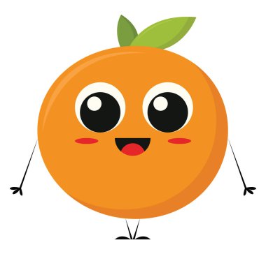 Mutlu bir turuncu, vektör veya renk illüstrasyonu.