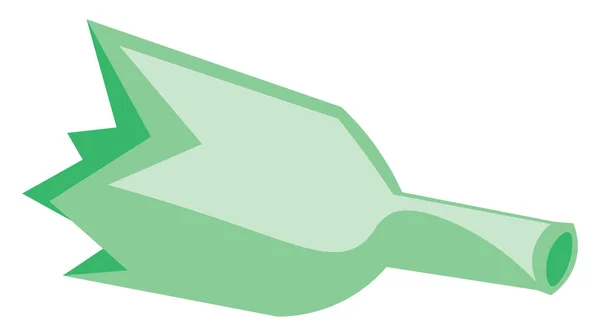 壊れた緑色のボトル、ベクトルまたはカラーイラスト. — ストックベクタ