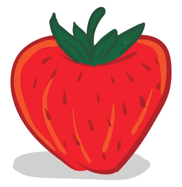 Eine rote Erdbeer-Karikatur, ein Vektor oder eine Farbabbildung. — Stockvektor