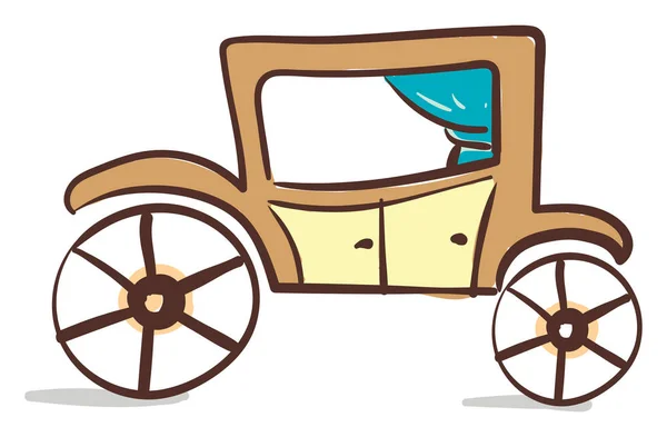 Un carro de caballo marrón, vector o ilustración en color . — Archivo Imágenes Vectoriales
