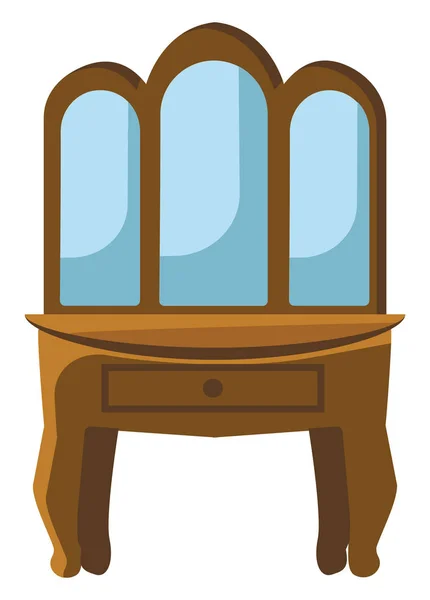 Um espelho interior de madeira, vetor ou ilustração colorida . — Vetor de Stock