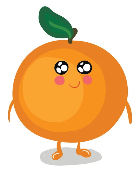 สีส้มที่มีความสุขและน่ารัก มีดวงตาส่องแสง เวกเตอร์หรือสีป่วย — ภาพเวกเตอร์สต็อก