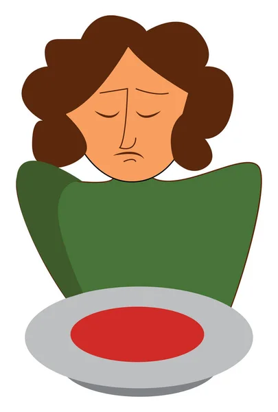 Una niña y una sopa roja, vector o ilustración en color . — Archivo Imágenes Vectoriales