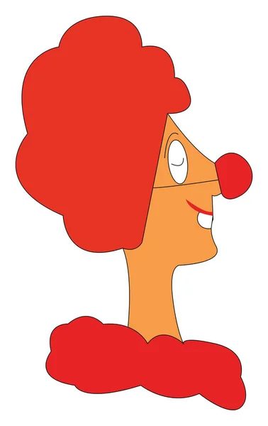 Un clown aux cheveux orange, vecteur ou illustration couleur . — Image vectorielle