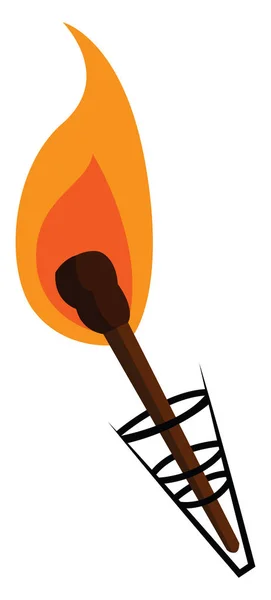 Una antorcha de fuego, vector o ilustración en color . — Archivo Imágenes Vectoriales