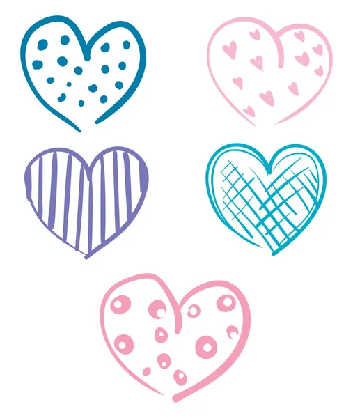 Une illustration colorée de coeur de gribouillis, vecteur ou couleur . — Image vectorielle