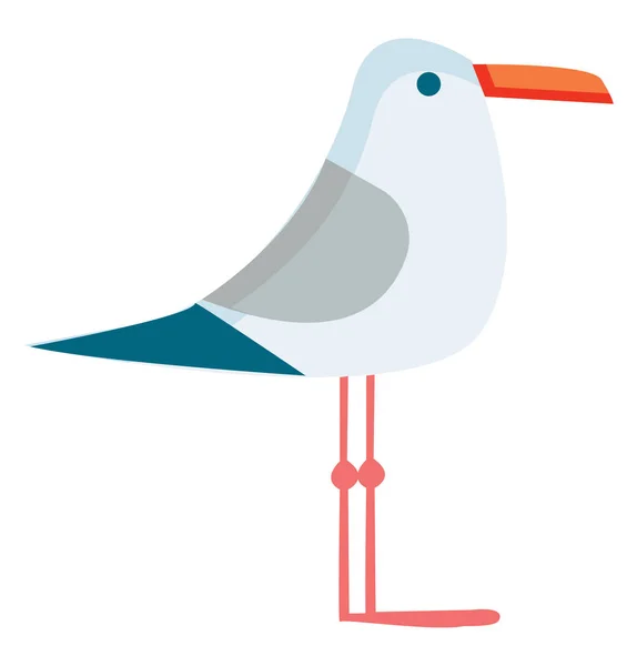 A blue gull, vector or color illustration. — Stock Vector
