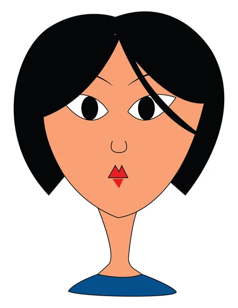 Una chica con un pelo corto, vector o ilustración de color . — Vector de stock