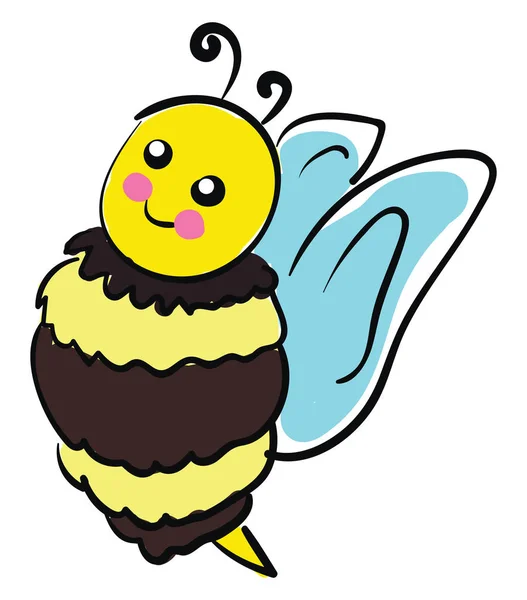 Мила бджола, векторна або кольорова ілюстрація . — стоковий вектор