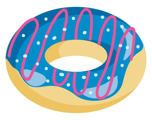 Ein Donut mit blauer Sahne, Vektor oder Farbabbildung. — Stockvektor